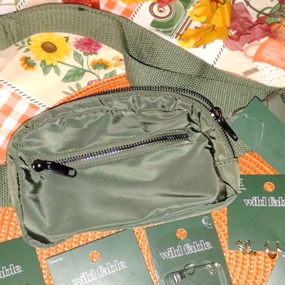 Wild Fable Olive Crossbody Bag/Fanny with Jewelry Collection - Picture 4 of 8